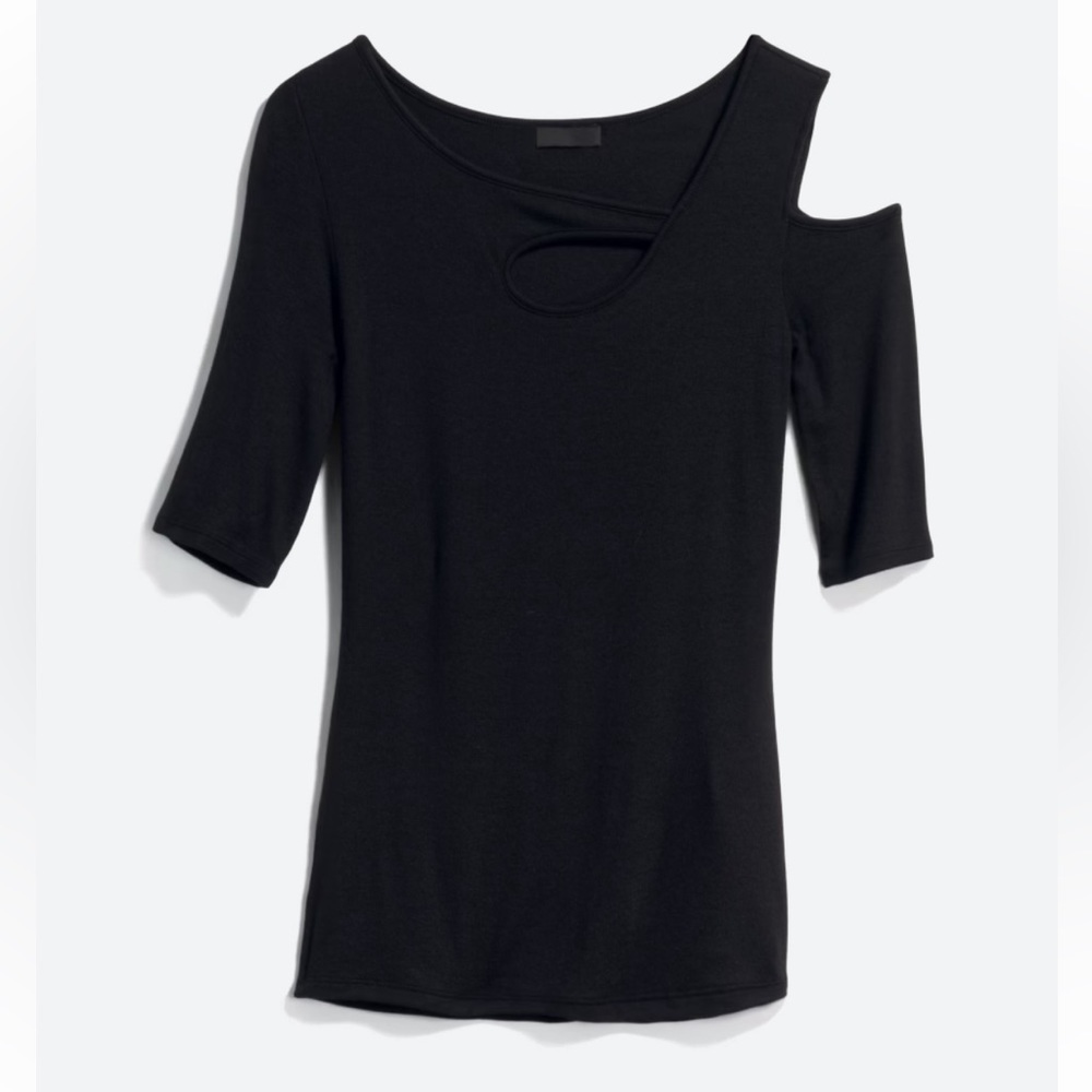 GOLDRAY Garima Asymmetric Cold Shoulder Top, size Medium
